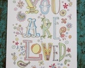 You Are Loved-pastel art print 8.5x11"