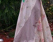Vintage Material Swirly Skirt Free Waist and Full Swirl Upcycled and Fall Weight