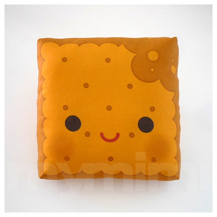 Decorative Pillow, Mini Pillow, Kawaii Print, Toy Pillow - Yummy Biscuit