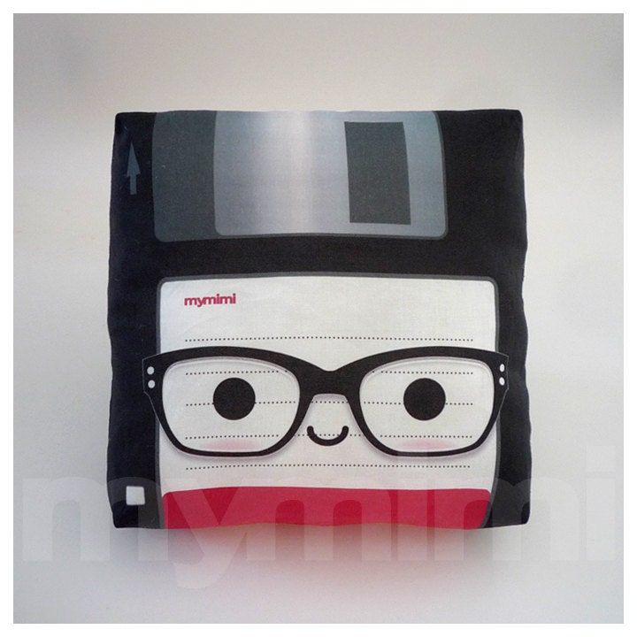 Decorative Pillow, Mini Pillow, Geekery Toy Pillow - Nerd Black Floppy Disk