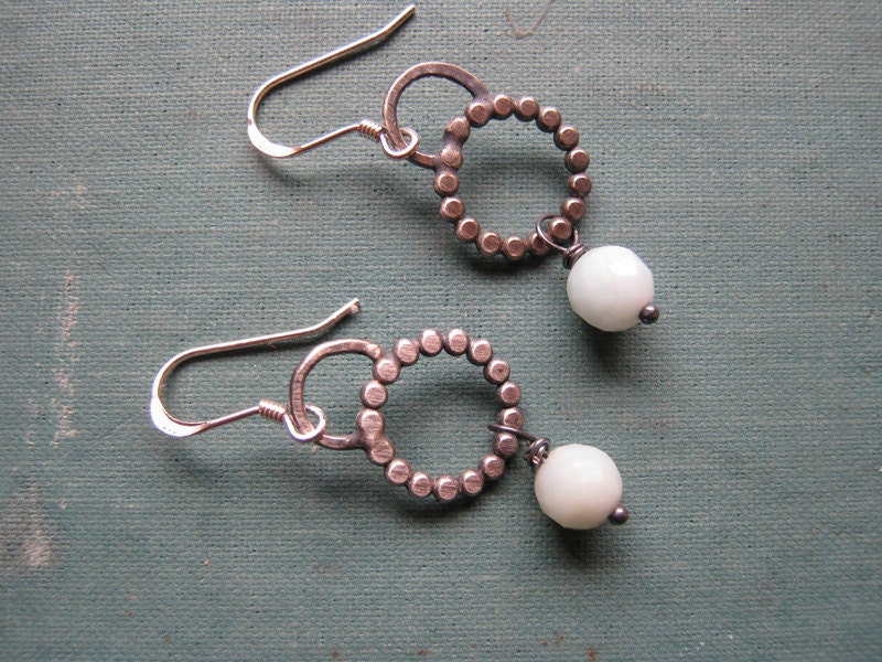 Oxidized Sterling Silver Amazonite Earrings