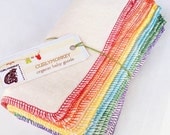 organic baby wipes, organic washcloths, cloth diaper wipes: hemp cotton fleece 24 pk Rainbow