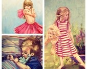 Mini Children's portrait oil painting commission 5x7 inch original art