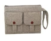 Wristlet Wallet - Herringbone Wool Brown Tweed Dorothy Wallet Wristlet