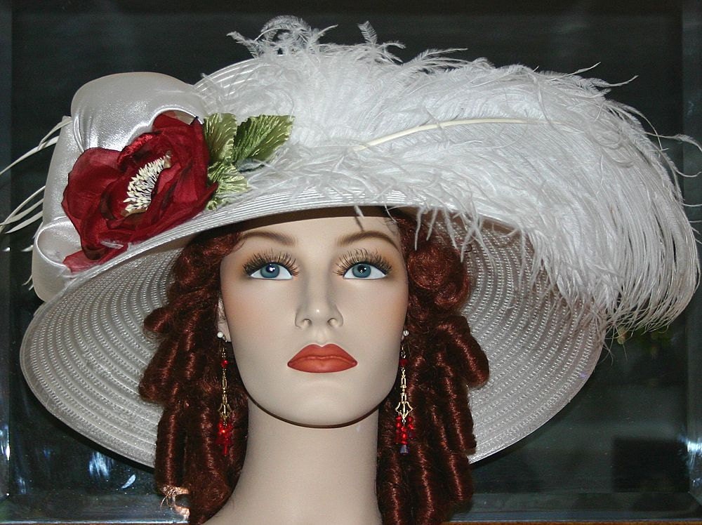 Kentucky Derby Hat Edwardian Hat Ivory Tea Hat "Lady Florence"