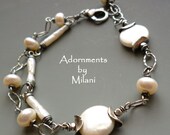 Pearl Medley Bracelet - Asymmetrical Freshwater Pearl Half Double Strand
