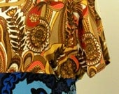 V Neck Short Sleeve Bohemian Hipster Color Print Block Paisley Dress Plus Size 3x