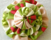 Stacked Flower No 13 - small fabric brooch