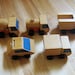 Vintage Set of 5 Wooden Mattel Trucks and Car - Early 1970s