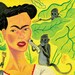 ORIGINAL Frida Kahlo gouache 10x6.5 painting by Mike Gorman