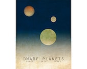 8x10 Dwarf Planets Astronomy Print Solar System Space Art Universe Milky Way Galaxy Stars Moon Astrophysics Geek Nerd Science Posters Pluto