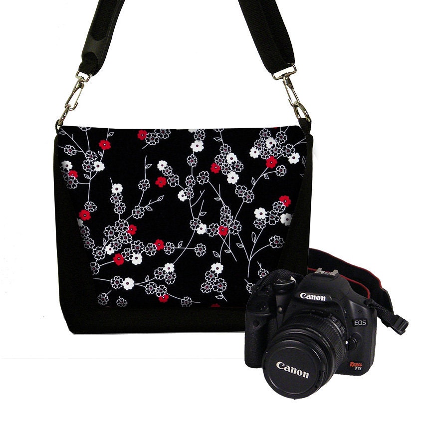 Digital Slr Camera Bag DSLR Camera Bag Purse Womens Camera Bag Case DELUXE Tiny Cherry Blossom