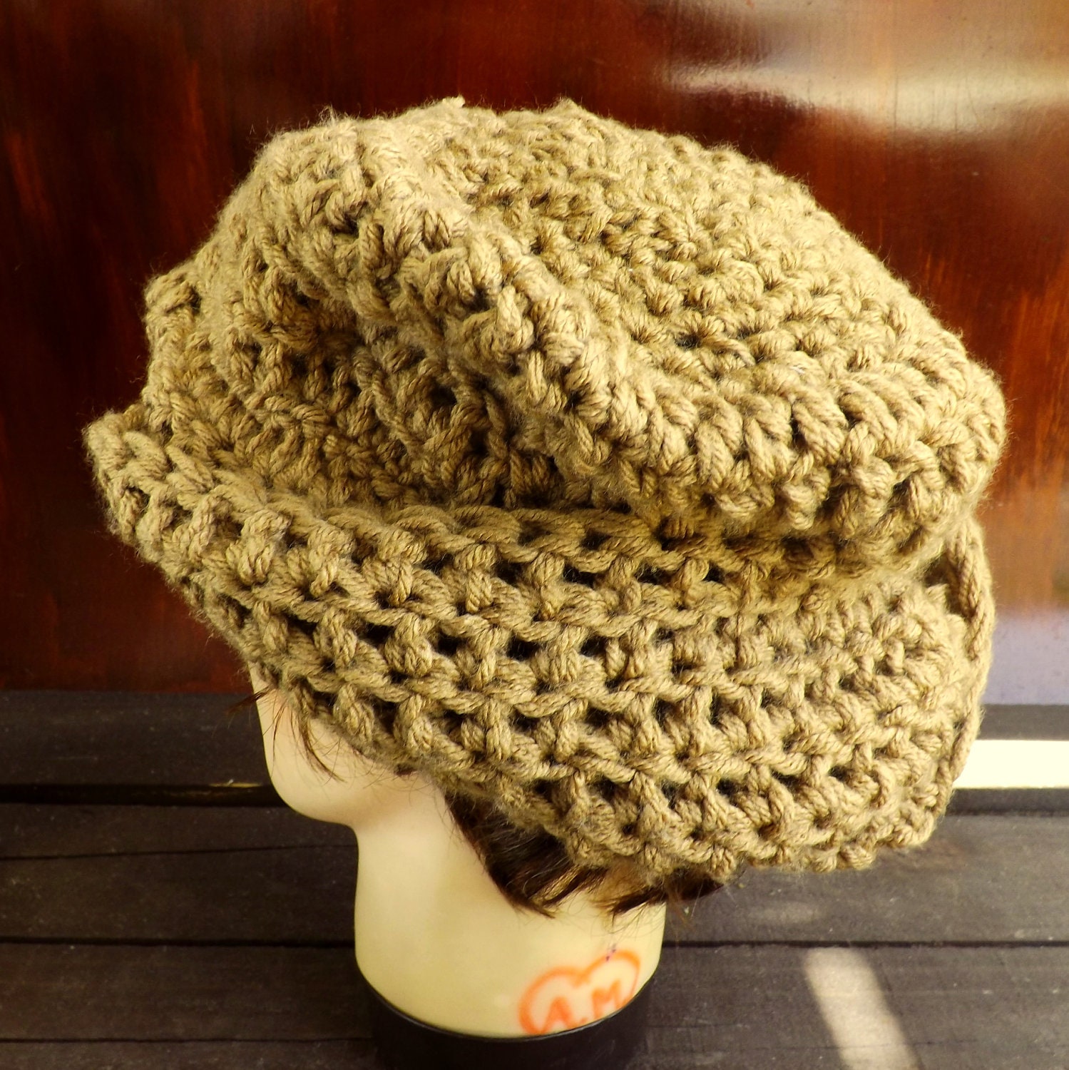 Crochet Hat Women Hat - Womens Beanie Hat in Almond Dark Beige Brown - Crochet Womens Hat - Custom Order