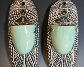 Two Porcelain Art Deco Lady Wall Pockets