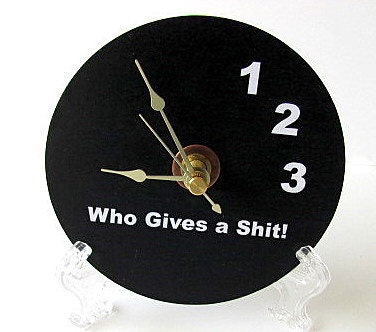 I Don't Care Upcycled CD Clock