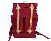 The Camper Satchel in Red Waxed Canvas