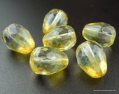 6 13mm Large Faceted Drops Crystal Picasso - Czech Glass Beads