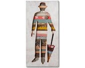 Gift for Dad, Southern Gentleman, 1950s Male Custom Wood Silhouette, Made to Order, Market Stroll Collection