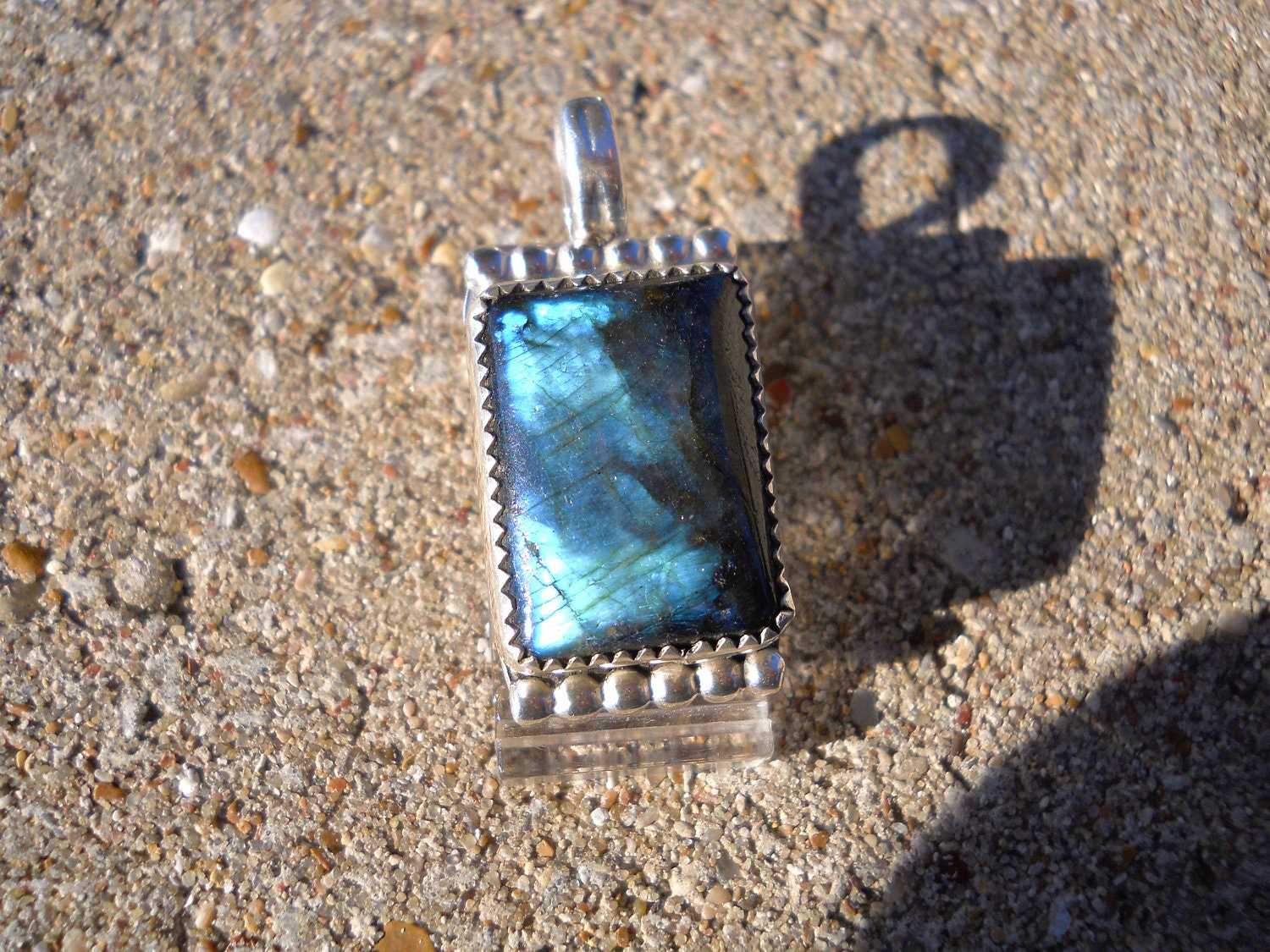 Labradorite Sterling silver pendant Native American Indian Choctaw made