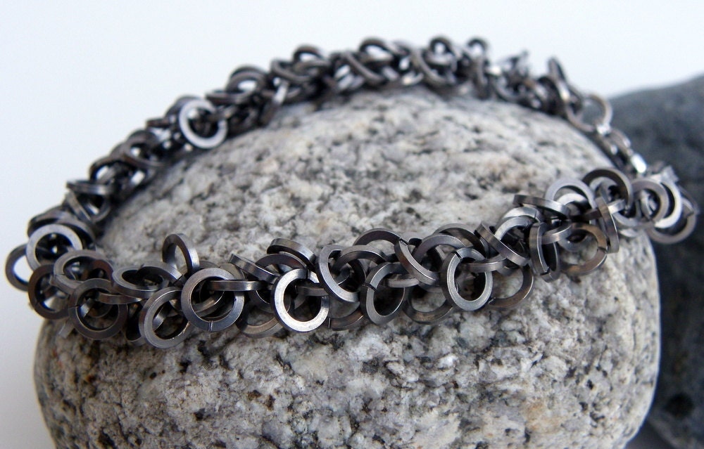 Chainmaille Bracelet - Square Wire Shaggy Loops Bracelet - Stainless Steel Chainmail