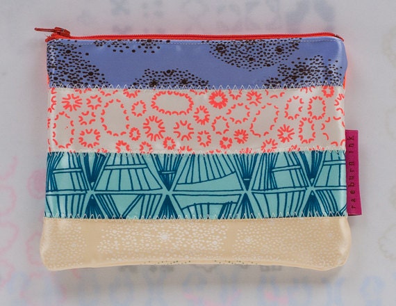 Luxe Ribbon Striped Zipper Pouch