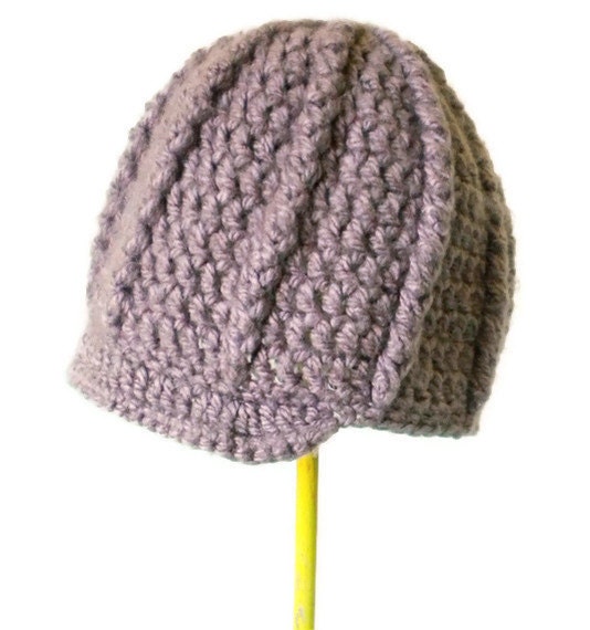 Crochet Hat - Ribbed Newsboy Hat in Taupe Brown with Brim- Chunky Wool Like Soft Crochet Hat for Baby / Toddler / Boy / Girl / Man / Woman