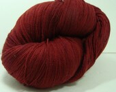 HALF OFF Hand Dyed Merino Lace Weight Yarn Semi Solid Deep Crimson