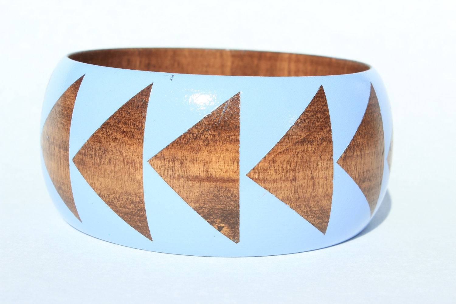 Periwinkle Stained Wood Bangle- S-XL