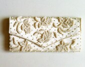 Vintage White Beaded Purse - Weddings and Bridal