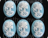 Cameo Turquoise Goddess Set Of Six 25x18