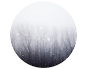 Winter Chill - Landscape photography, snow blizzard woodland forest snowflakes muted grey silver nature decor blizzard - A Winter's Tale
