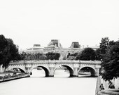 Seinesational Paris - Classic Black and White Photography, Pont Neuf, Seine River, Romantic Travel, Minimal, Modern