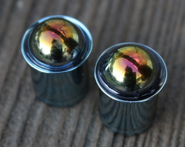 00ga 10mm single flared rustic rainbow plugs