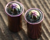 2ga 6mm single flared rustic rainbow plugs
