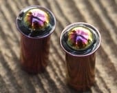 4ga 5mm single flared rustic rainbow plugs
