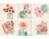 5x5 Spring Print Set, Floral Art Set, Pink Photos, Flower Photography Set, Fine Art Prints, Flower Decor, Botanical Art Flower Photos