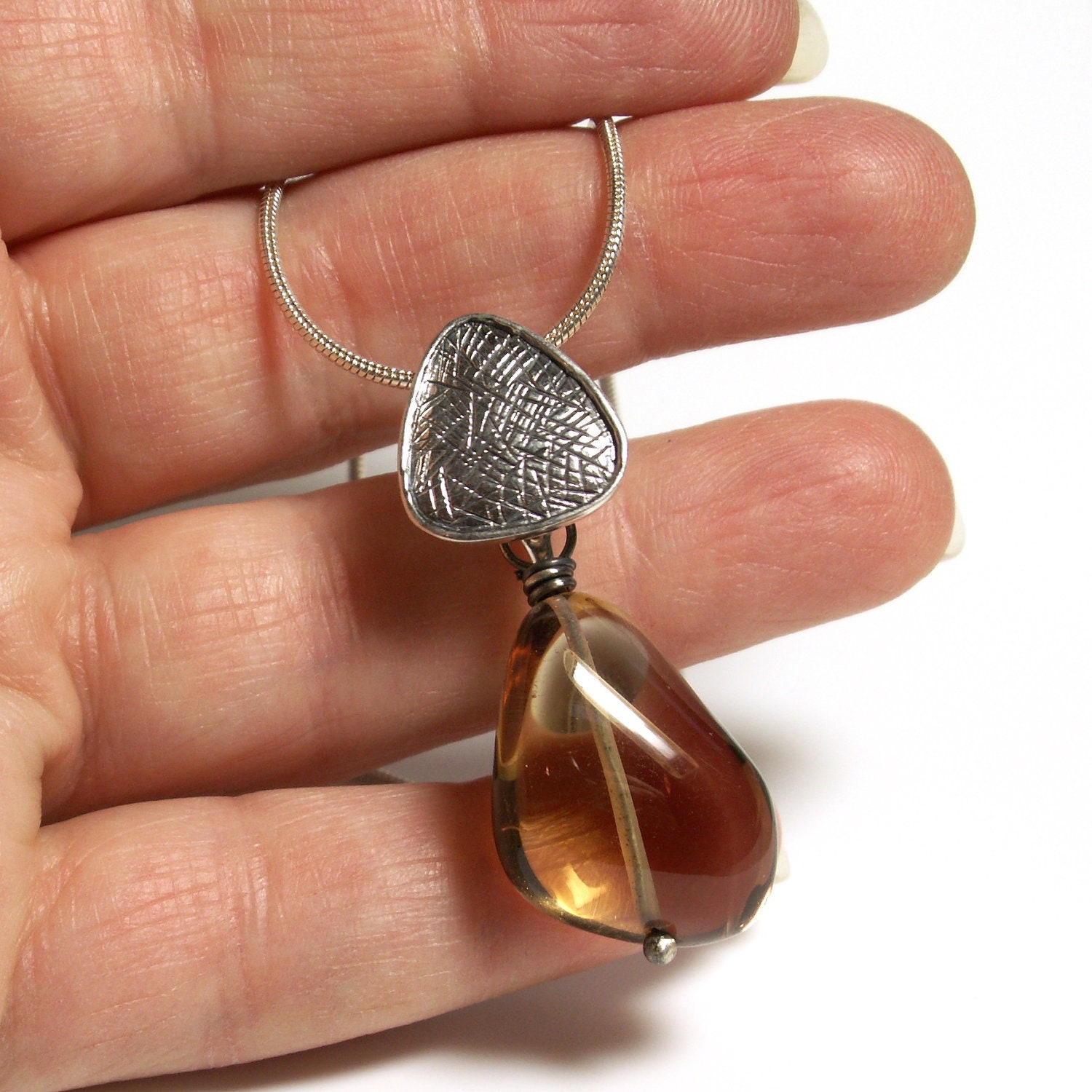 Ametrine Nugget Pendant . Interchangeable Pendant
