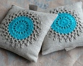 Lavender sachets -- crochet motif -- set of 2
