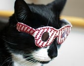 Holiday Themed Glasses for Cats - Christmas Candy Cane