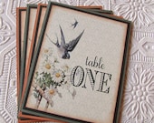 Wedding Table Numbers- Vintage Barn Swallow