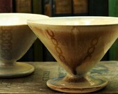 Two Sandblasted Martini Cups - Barware - Glassware