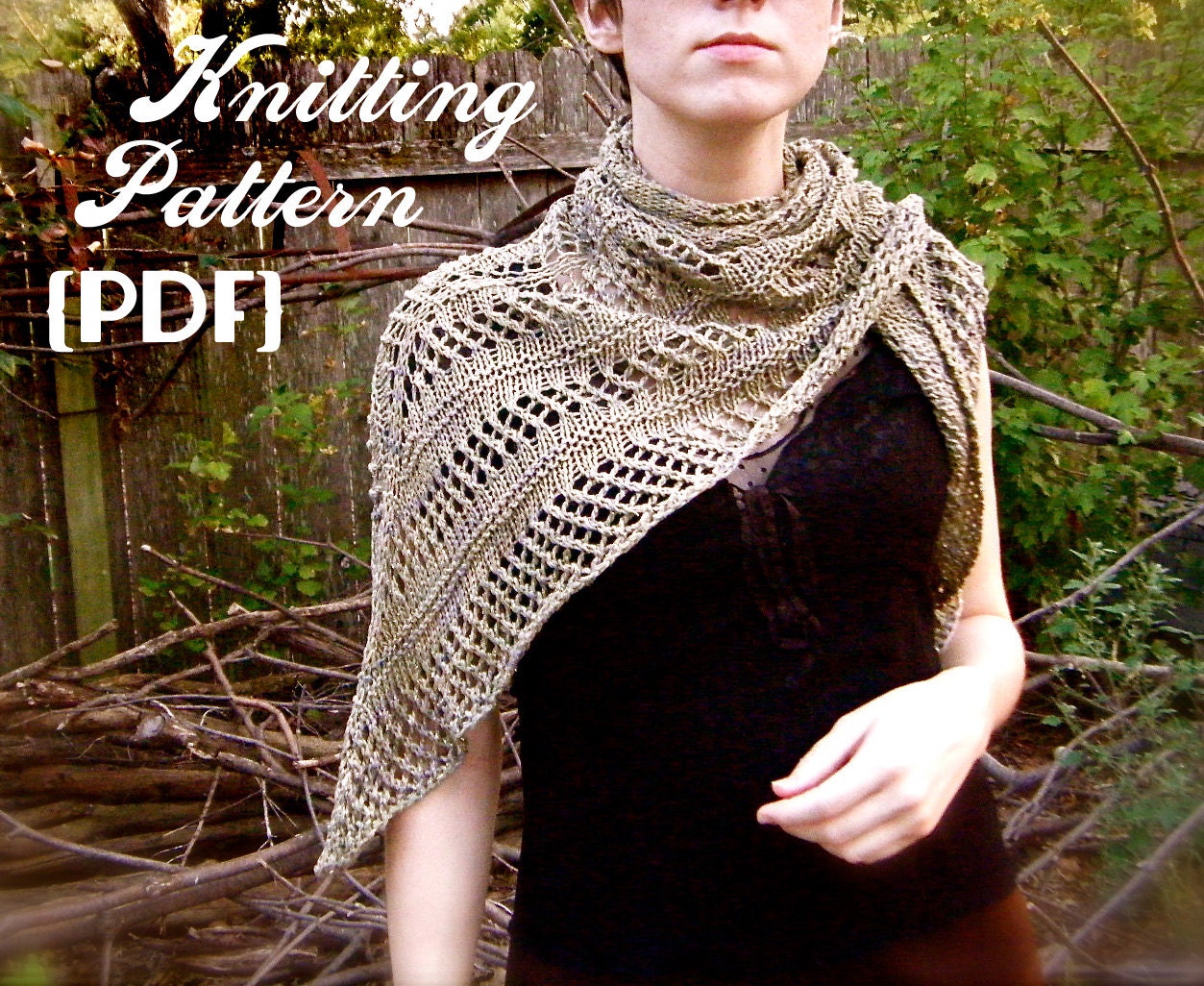 Simbala Shawlette Knitting Pattern - - scarf / shawl / stole PDF document