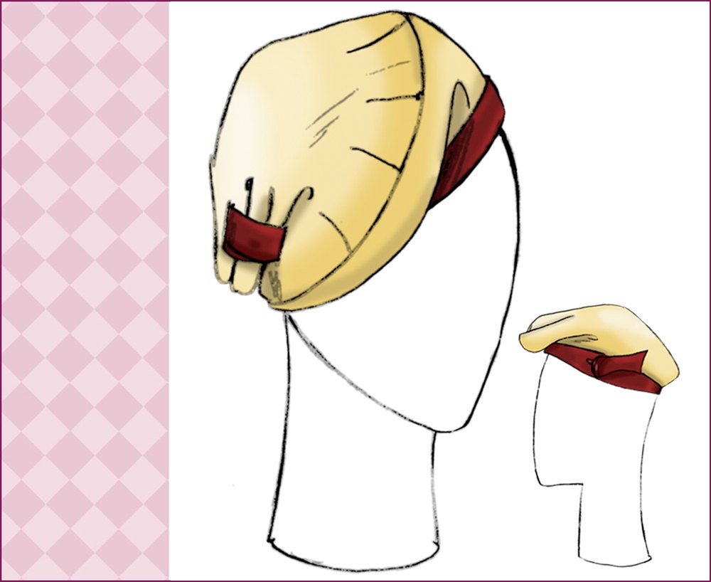NVL 1930s Hat Quartet with Scarf repro pattern 23 inch head PLUS SIZE