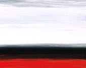 White Horizon Red Gray Black Abstract Landscape Art Painting Huge Big Large Canvas Sharon Cummings Modern Contemporary Artwork