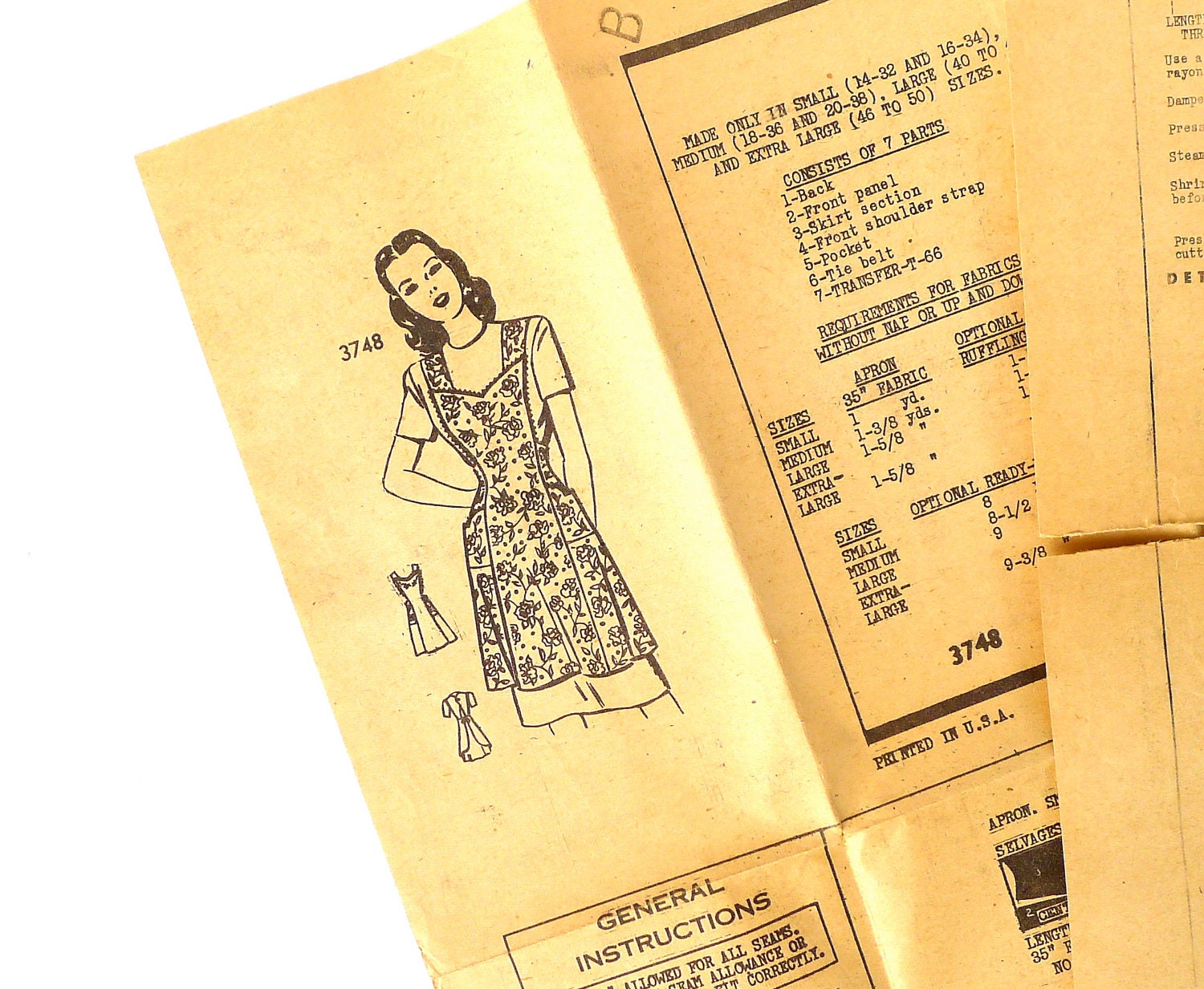 Vintage Sweetheart Apron Mail Order Pattern from The American Weekly