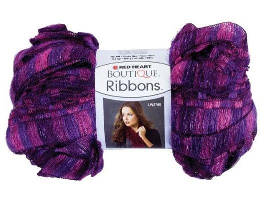 Red Heart Boutique Ribbons Scarf Yarn-Aurora
