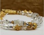 Winter Wonderland - Crystal Quartz, Rainbow Moonstone, Sterling Silver and 22k Vermeil