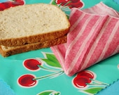 4 wraps plus 4 naps  CHOOSE your set cloth lunch napkin and eco friendly sandwich wrap