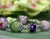 From the Garden Bee Jade Pearl Bracelet Adjustable 7.5 to 9 Inches Shipping Nipped in the bud