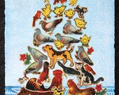 NEW Farm Animal Chicken Pile Collage